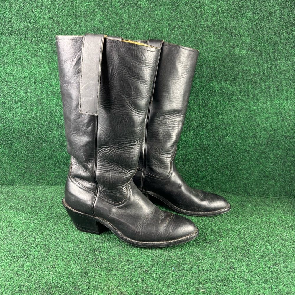 Anderson Beans Boots Men’s Size 9 D Black Leather Cowboy Boot Made In USA